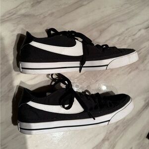 Nike Court Legacy Canvas Black White Sneakers Tennis Shoes Size 8